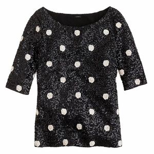 J. Crew Polkadot Sequin T Shirt